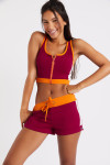 Short de sport femme bordeaux Maga Sprint