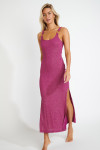 Robe longue violette AMIVA GOLDENRIB