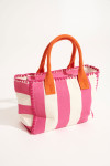 ANI LOHAN Small pink striped beach bag