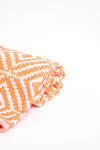 Fouta de plage orange imprimé losanges NANCY MARBELLA