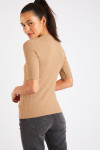 T-shirt a coste beige Cayden Leesburg