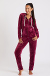 Keenan Sealake blackcurrant velour joggers