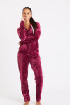 Keenan Sealake blackcurrant velour joggers