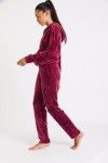 Keenan Sealake blackcurrant velour joggers