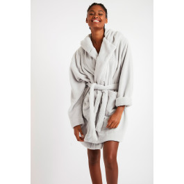 Zaarela Pilo women's gray polar fleece bathrobe | Banana Moon®