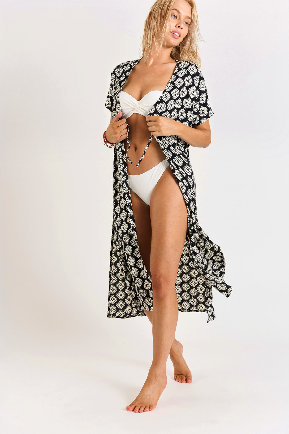 ELVIE SARONG long black kimono