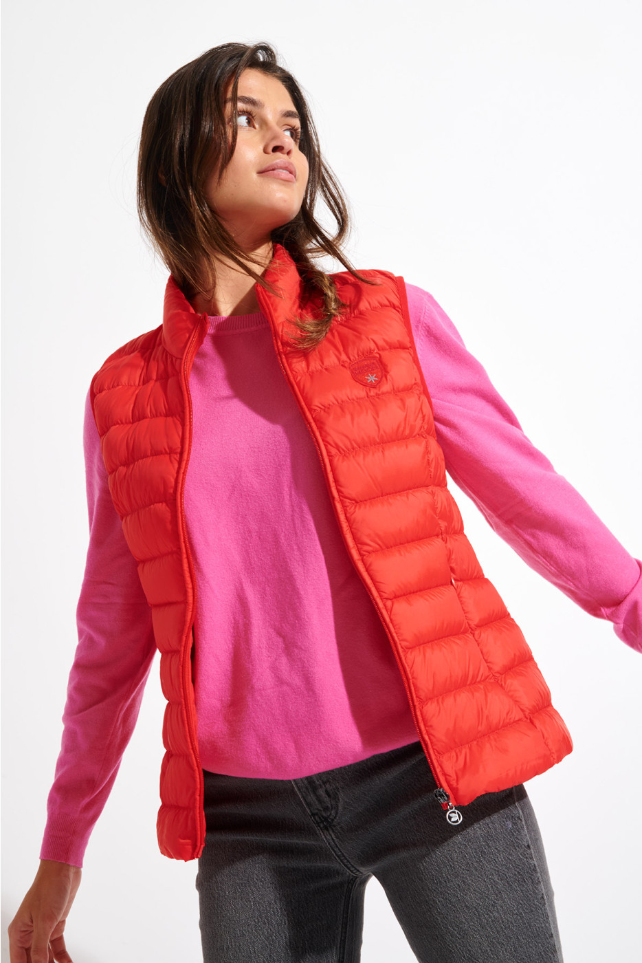 ULLA DURHAM red sleeveless padded jacket